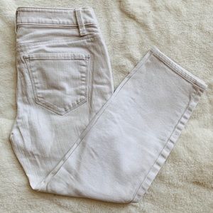 Ann Taylor petite cropped white jeans